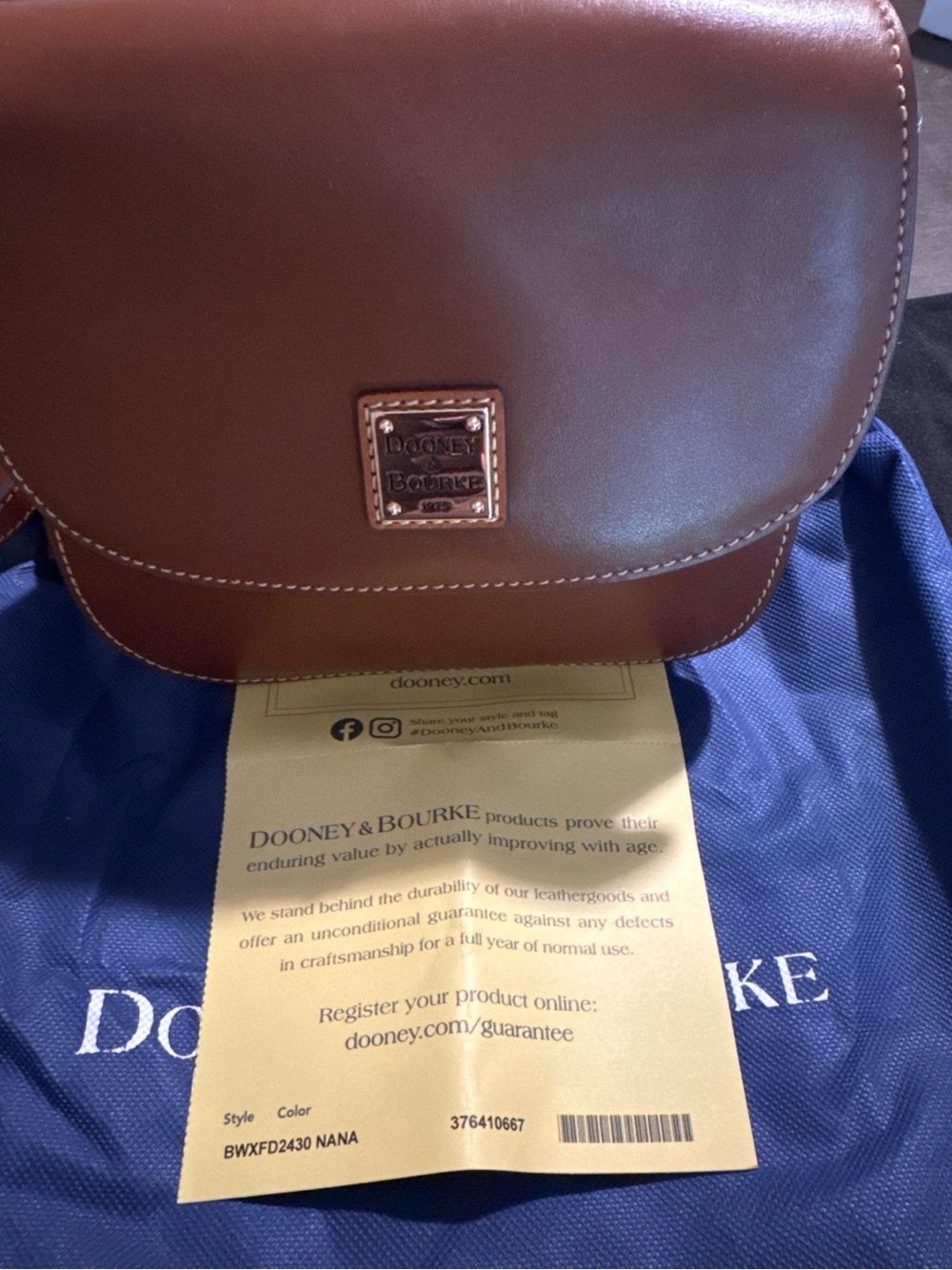 Dooney & Bourke Pebble Grain Leather Crossbody - Brown with Gold Hardware - Picture 2 of 3